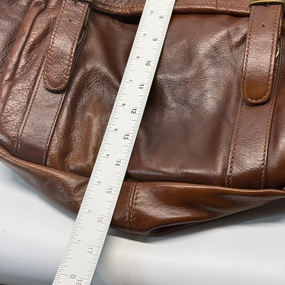 AmeriLeather Three Way Leather Backpack Brown Travel Carry On Crossbody Rucksack